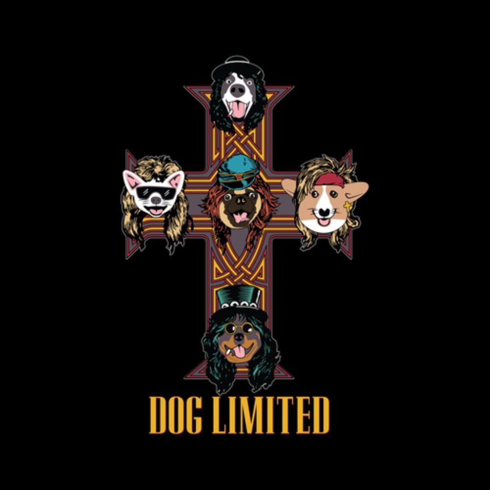 Guns N Roses Pun Dog Limited Rock n Roller Classic Band T-shirt Humor